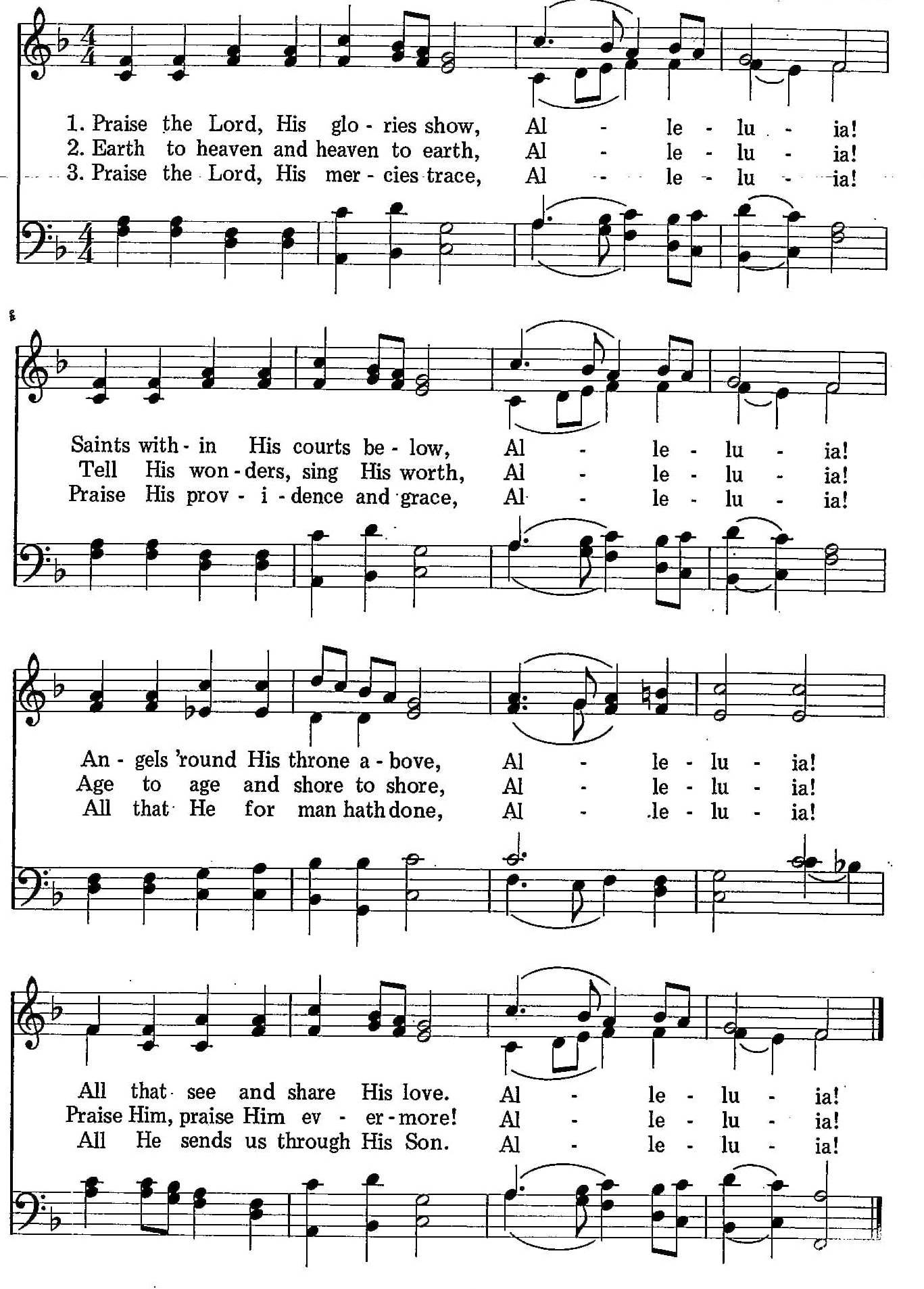 025 – Praise the Lord His Glories Show sheet music